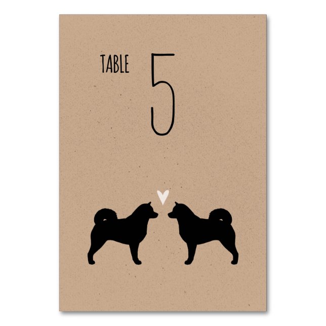 Numéro De Table Alaskan Malamute Silhouettes Réception de mariage (Par défaut)
