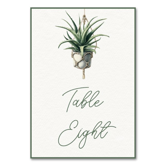 Numéro De Table Aloe : Boho Chic Botanical Verdure Plante Minimal (Par défaut)