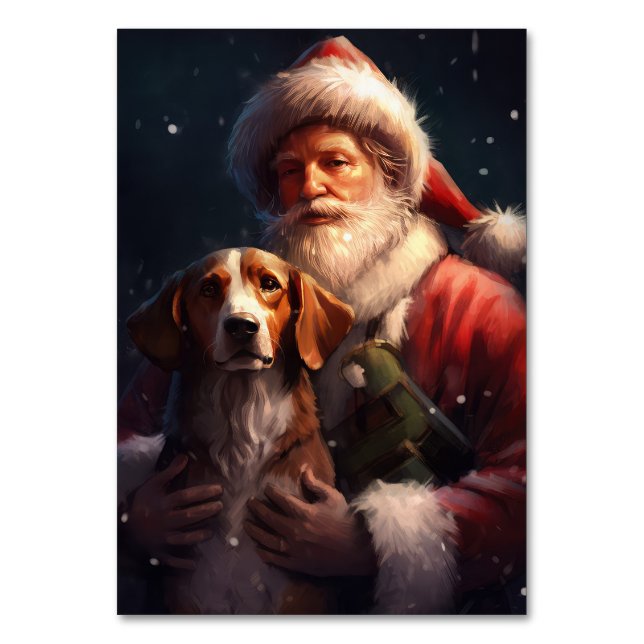 Numéro De Table American English Foxhound Santa Claus Noël (Par défaut)
