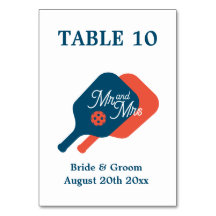 Amusant M. & Mme pickleball paddle logo mariage