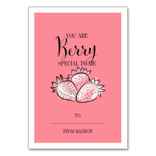 Numéro De Table Amusante Pun de Fruit Berry Classroom Valentine Ca