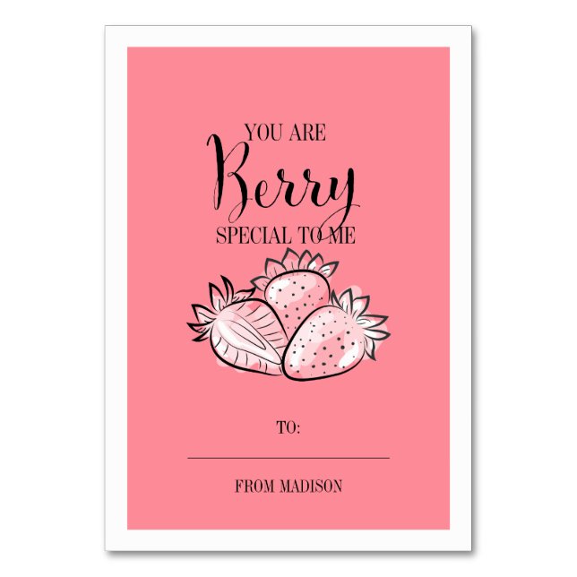 Numéro De Table Amusante Pun de Fruit Berry Classroom Valentine Ca (Par défaut)