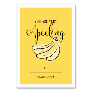Numéro De Table Amusante Pun Fruit Banana Classroom Valentine Card