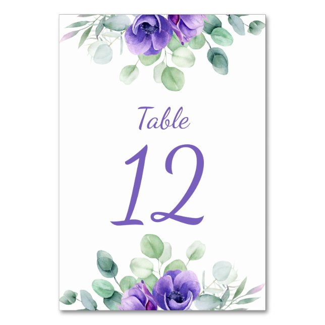 Numéro de table Anémones Violettes (Par défaut)