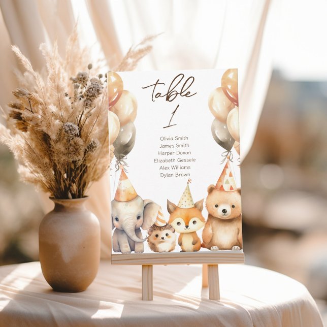 Numéro de table Animaux aquarelle Baby shower  (Créateur téléchargé)