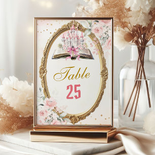 Numéro de table Anniversaire 1ère Blush Pink Story