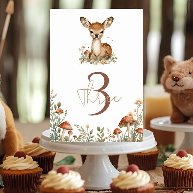 Numéro De Table Anniversaire des cerfs de bois rustique (Créateur téléchargé)