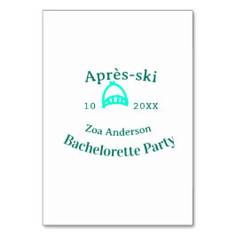 Numéro De Table Après-ski bachelorette party turquoise hat name da