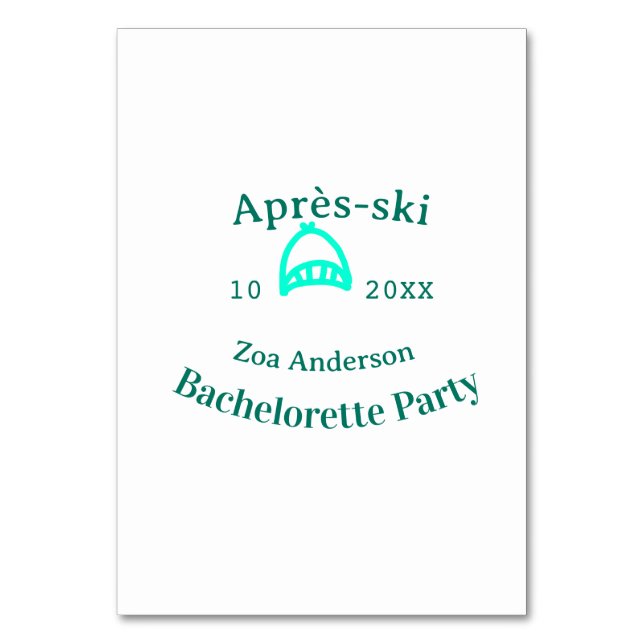 Numéro De Table Après-ski bachelorette party turquoise hat name da (Par défaut)