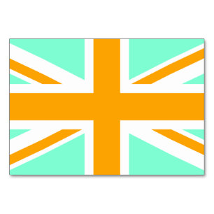 Numéro De Table Aquamarine et Orange Union Jack
