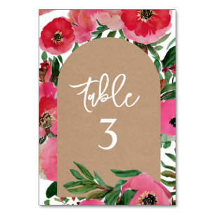 Numéro De Table Aquarelle Anemone Cardstock Arch Mariage