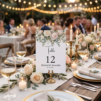 Numéro De Table Aquarelle, banquet de mariage