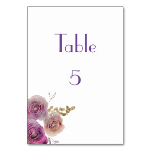 Numéro De Table Aquarelle Beauté