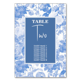 Numéro De Table Aquarelle bleue Botanique Florales Mariage Table N