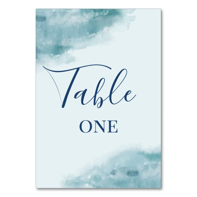 Numéro De Table Aquarelle bleue Icy Froid (Par défaut)