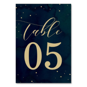 Numéro De Table Aquarelle bleue Mariage d'hiver Tableau Numéro Car