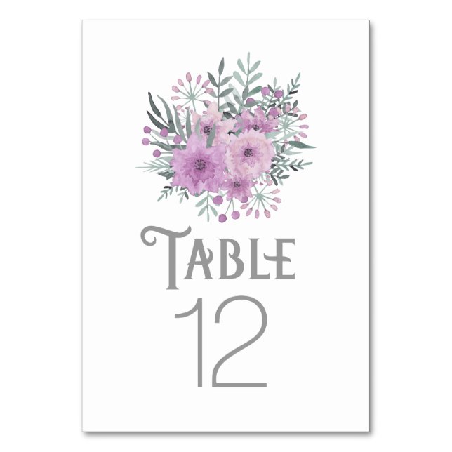 Numéro De Table Aquarelle Bouquet Lilac ID654 (Par défaut)