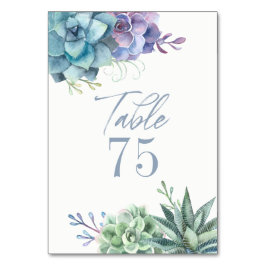 Numéro De Table Aquarelle Cactus Succulents Numéro de tableau