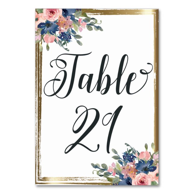 Numéro De Table Aquarelle calligraphie florale Numéro de tableau C (Par défaut)