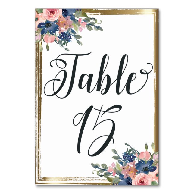 Numéro De Table Aquarelle calligraphie florale Numéro de tableau C (Par défaut)