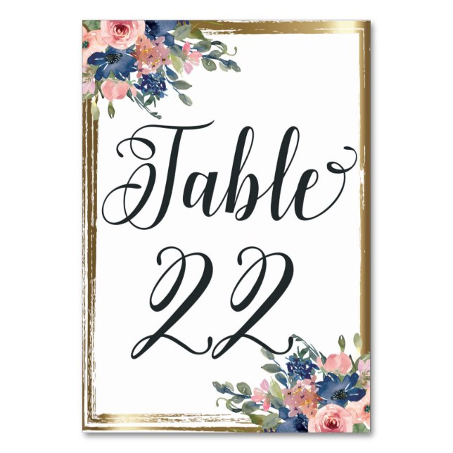 Numéro De Table Aquarelle calligraphie florale Numéro de tableau C (Par défaut)