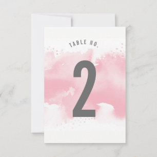 NUMÉRO DE TABLE aquarelle chic rose poudré gris