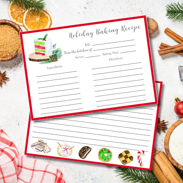 Numéro De Table Aquarelle Christmas Cake Baking (Créateur téléchargé)