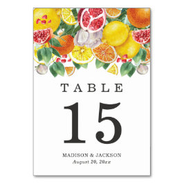 Numéro De Table Aquarelle de Citrus Mariage botanique