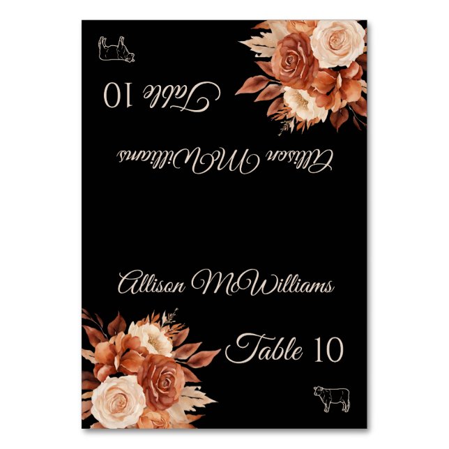 Numéro De Table Aquarelle Elégance Automne - Viande (Par défaut)