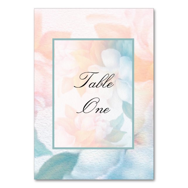 Numéro De Table Aquarelle Fleurs Pastel (Par défaut)