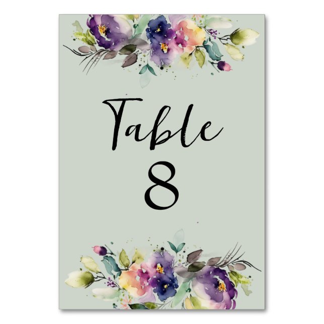 Numéro De Table Aquarelle Florale (Par défaut)