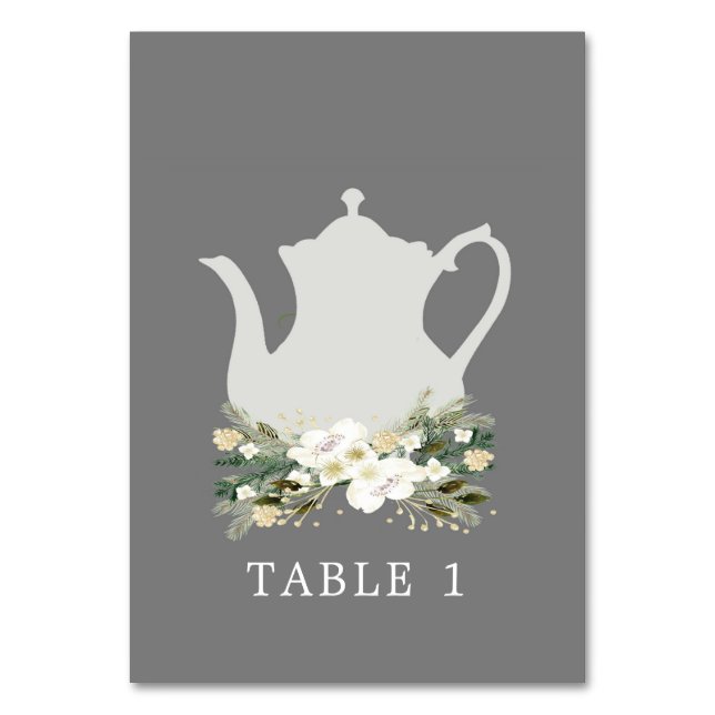 Numéro De Table Aquarelle gris thé nuptiale (Par défaut)