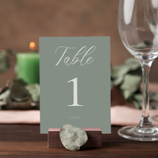 Numéro De Table Aquarelle italienne Sage Green House Mariage
