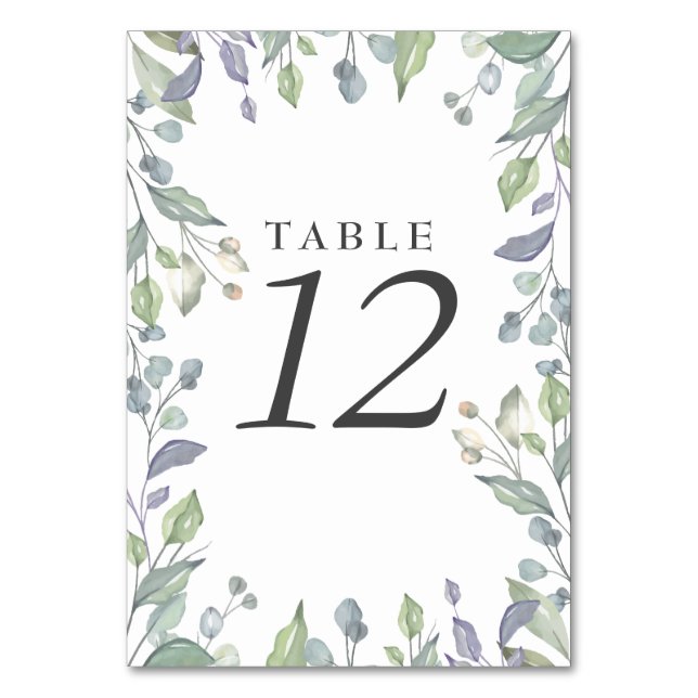 Numéro De Table Aquarelle Lilac Sage Numéros de tableau Floral (Par défaut)