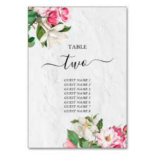 Numéro De Table Aquarelle Magnolia Fleurs Mariage Numéro de tablea