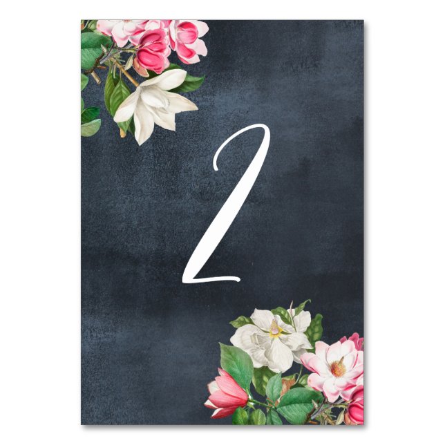 Numéro De Table Aquarelle Magnolia Fleurs Mariage Numéro de tablea (Par défaut)