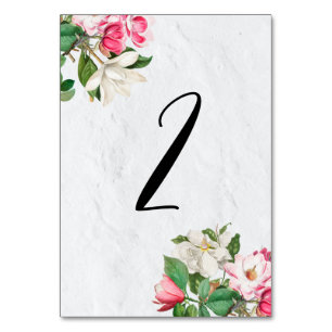 Numéro De Table Aquarelle Magnolia Fleurs Mariage Numéro de tablea