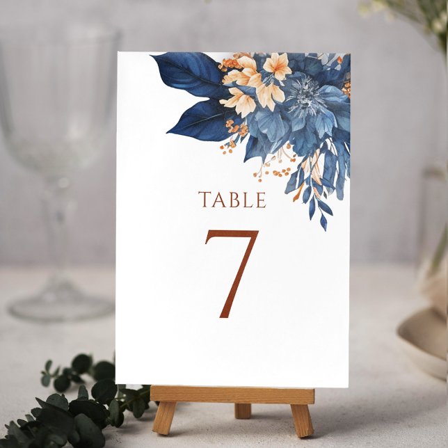 Numéro De Table Aquarelle moderne Botanique Mariage élégant (Modern Watercolor Botanical Elegant Wedding Table Number)