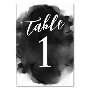 Numéro De Table Aquarelle noir et blanc simple moderne