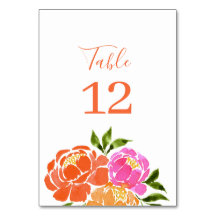 Aquarelle Rose chaud Orange Floral