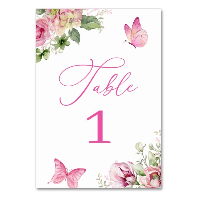 Numéro De Table Aquarelle rose floral (Par défaut)