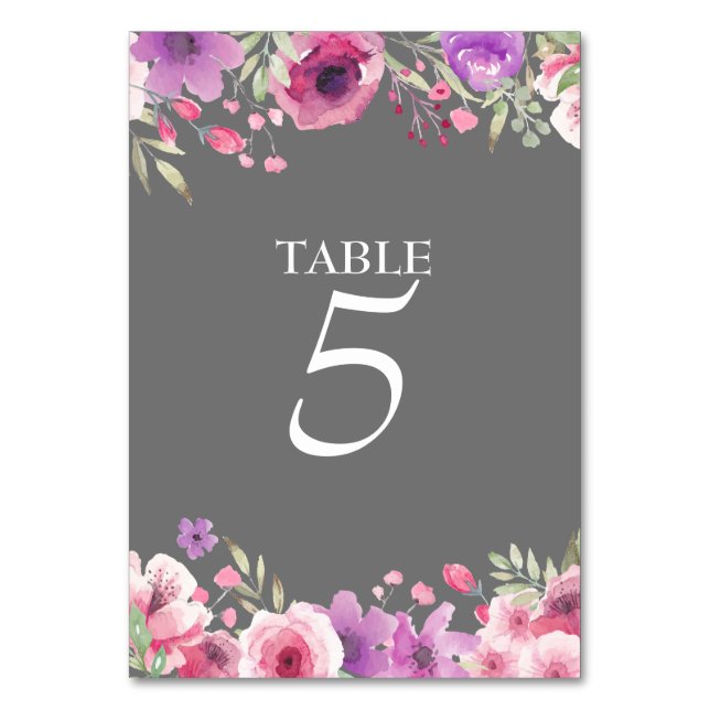 Numéro de table aquarelle Roses 25e Anniversaire (Dos)