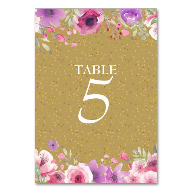 Numéro de table aquarelle Roses 50e anniversaire d (Dos)