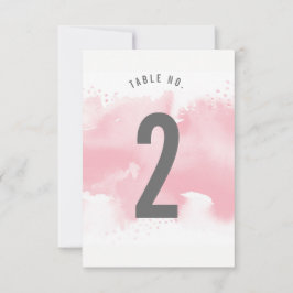 NUMÉRO DE TABLE aquarelle stylisée rose blush gris