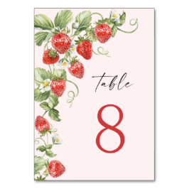 Numéro De Table Aquarelle tendance Fraise de prairie