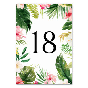Numéro De Table Aquarelle Tropical Frame Mariage été