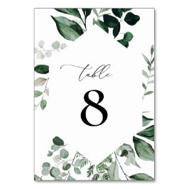 Numéro De Table aquarelle vert fleurie numéro du tableau