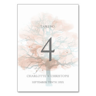 Numéro de table arbre brumeux