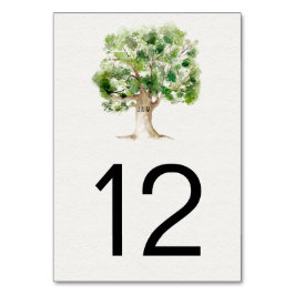 Numéro De Table Arbre de chêne rustique aquarelle |