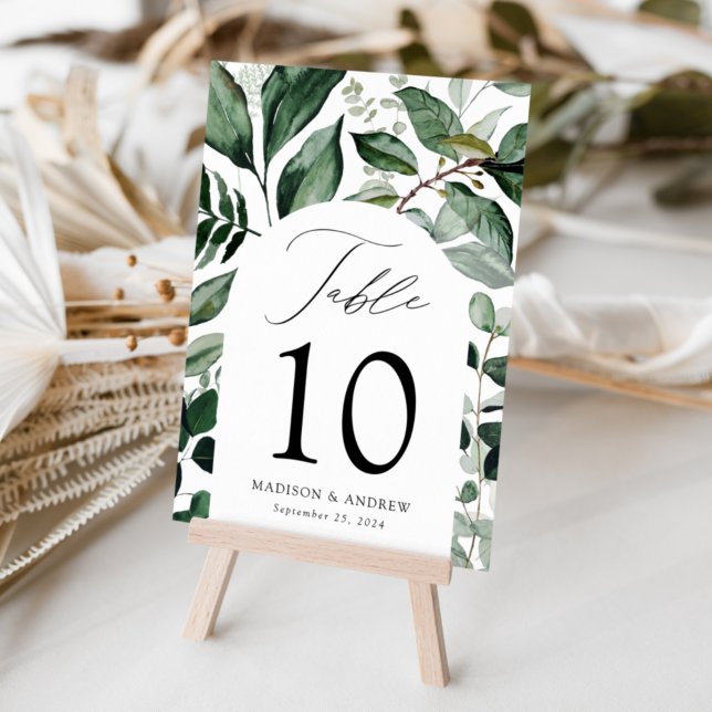 Numéro De Table Arc de verdure abondante Mariage personnalisé (Créateur téléchargé)